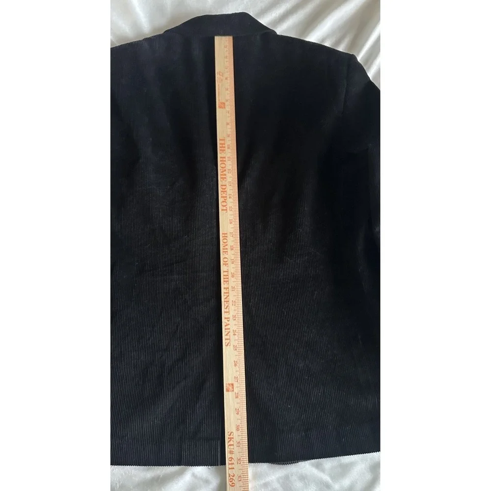 New England Corduroy Men's Jacket Blazer Sport Coat Size 48L Black Cotton Lined‎